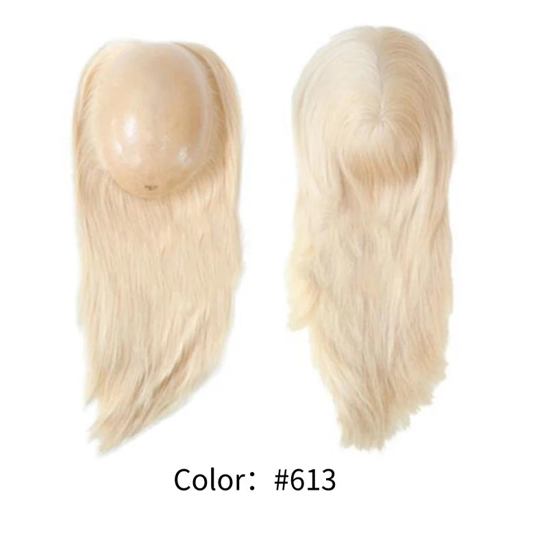 Topper For Women Injected Skin 100% Chinese Cuticle Remy Virgin Human Hair Wigs Straight Topper Silky Hairpieces for Woman