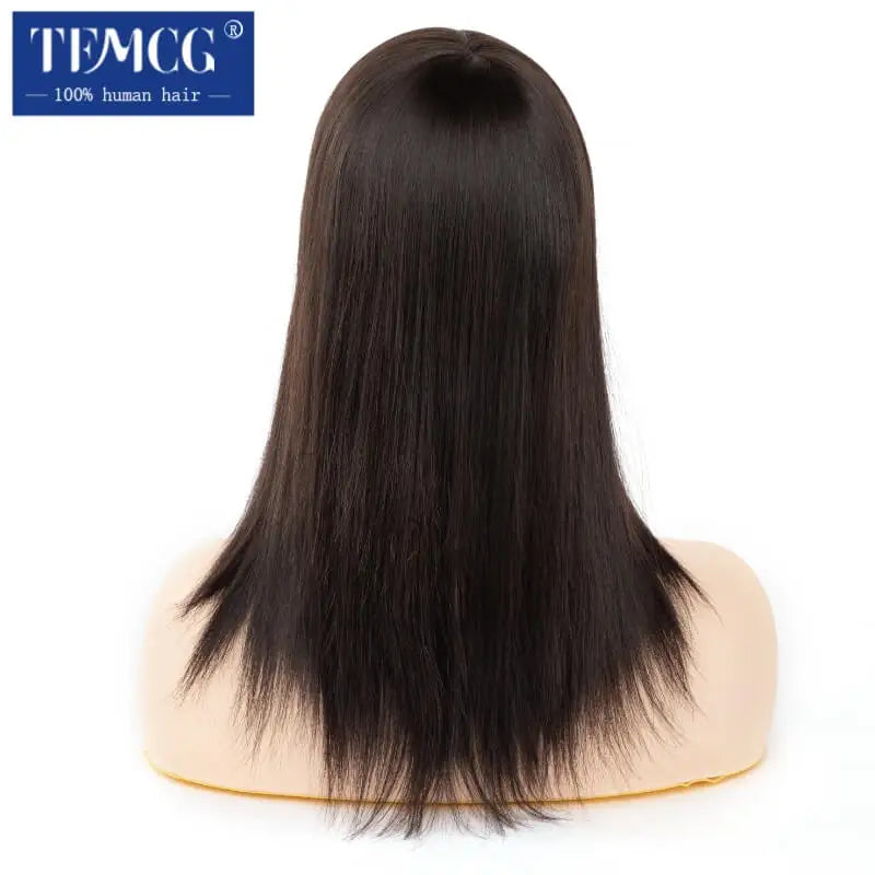 Topper For Women Injected Skin 100% Chinese Cuticle Remy Virgin Human Hair Wigs Straight Topper Silky Hairpieces for Woman