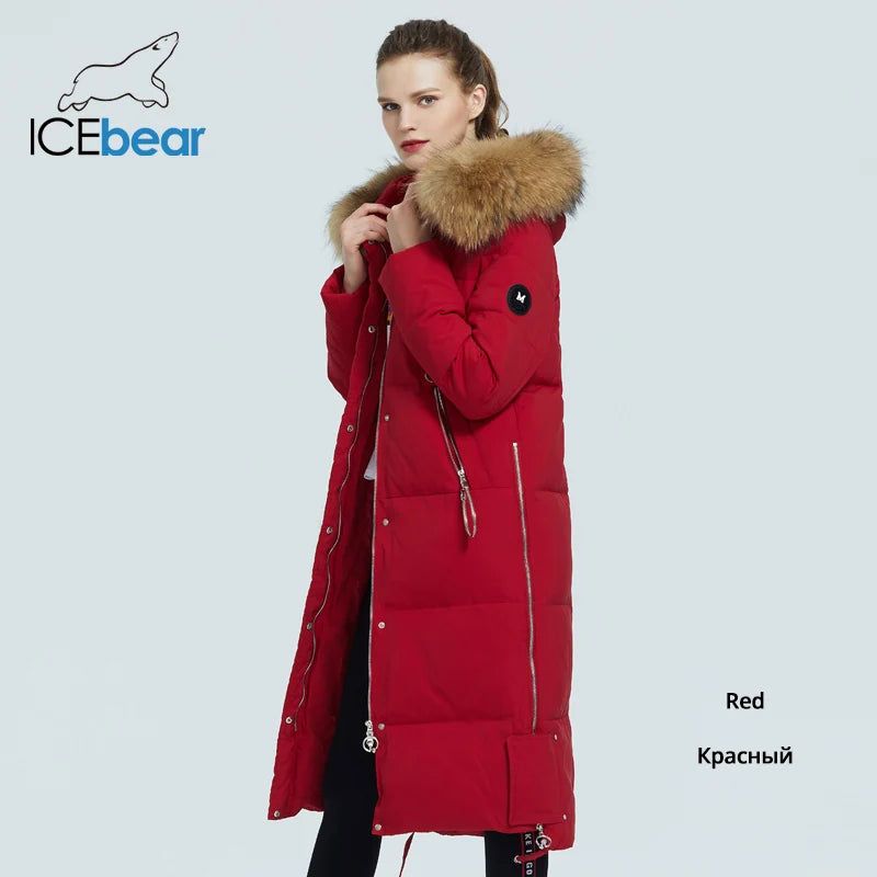 ICEbear 2023 winter women's coat woman jacket with fur collar windproof and warm parka fashion women's clothing GWD20263D