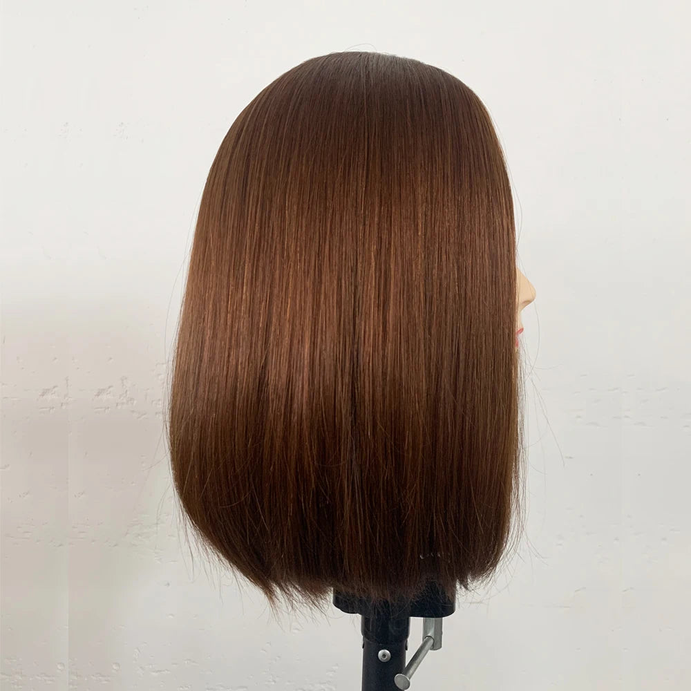 Brown Skin Silk Top Jewish Wig Bob Wig Straight Virgin European Human Hair Sheitels Kosher Wig Same Length #4 #2 #1b Available