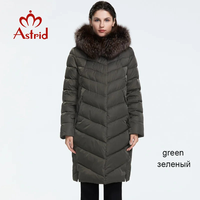 Astrid 2022 Winter new arrival down jacket women with a fur collar loose clothing outerwear quality women winter coat FR-2160