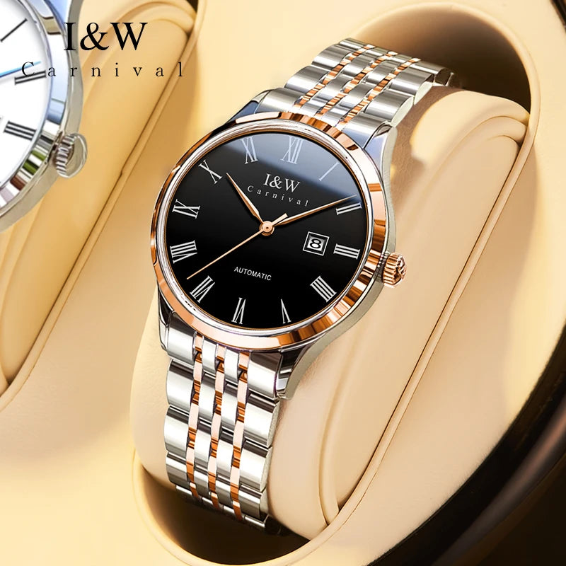 I&W Luxury Mechanical Watches for Woman Stainless Steel Ladies Automatic Watch Japan Movement Calendar Sapphire Watch Women 2025