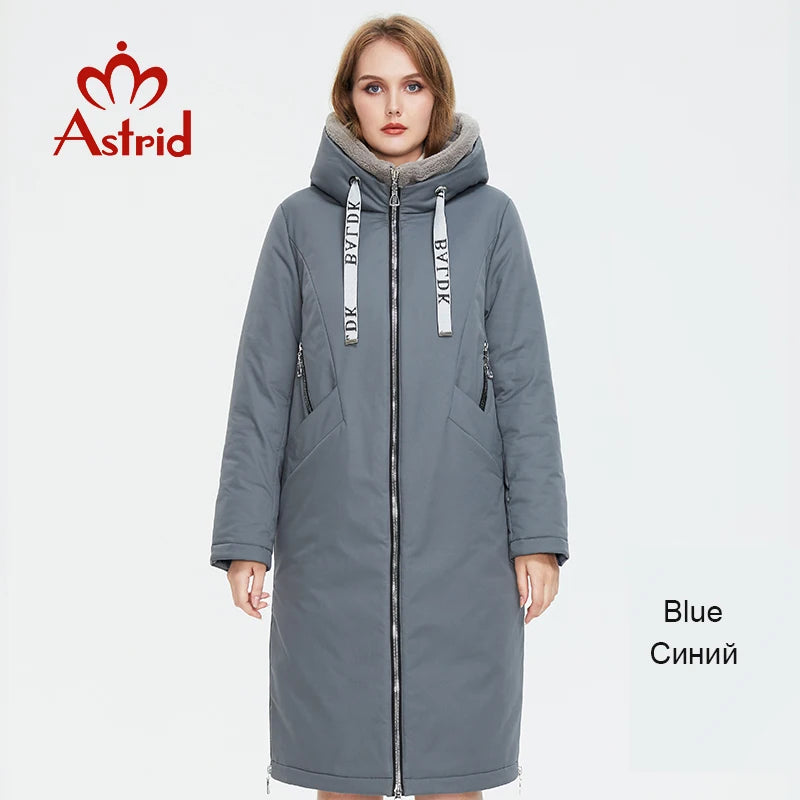 Astrid Women's winter parka Long Casual Hooded fur mink down Minimalist style jackets for women coat plus size parkas  AT-10089