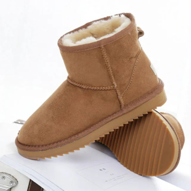 Snow Boots Women Waterproof Australia Winter Warm Shoes Non-slip Rubber Sole 100% Genuine Cowhide Leather Big Size Wholesale