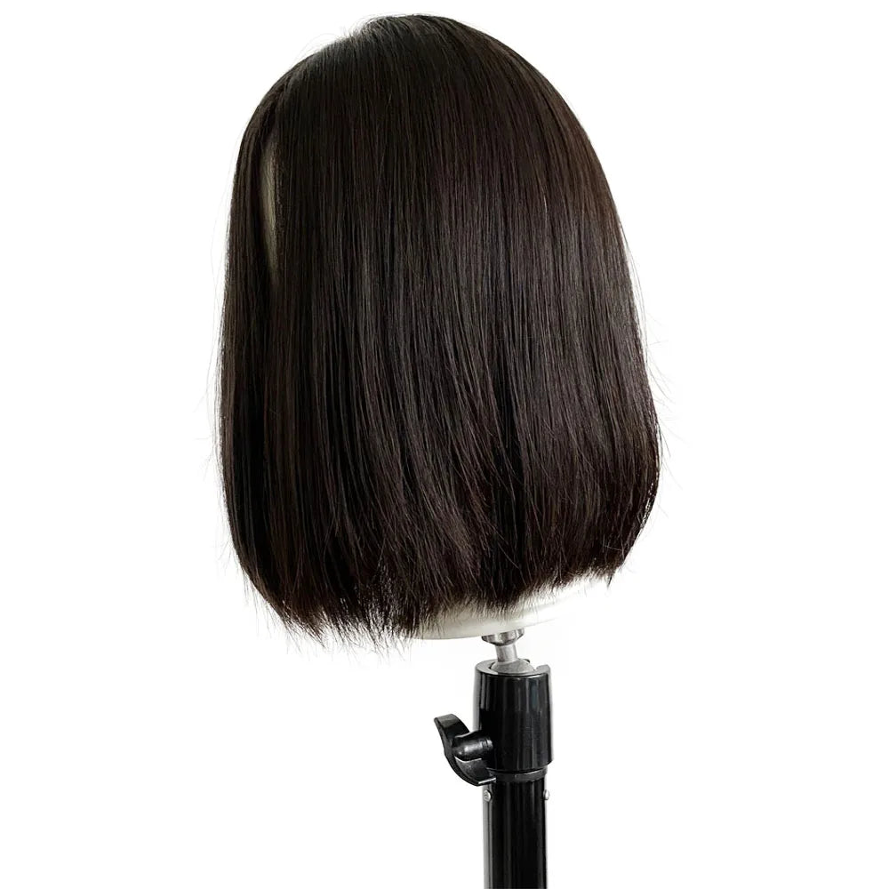 Virgin European Human Hair Jewish Wig Silk Top Straight Bob Wig Kosher Sheitel Same Hair Length Silk Top None Lace Wig For Women