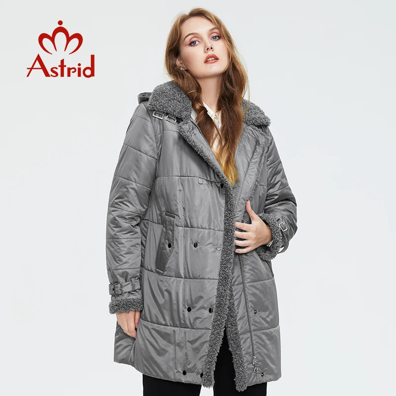 Astrid 2022 winter jacket women Fur collar faux Fur tops Fashion Oversize parkas Women's coat Windproof parka Hooded  AT-10057