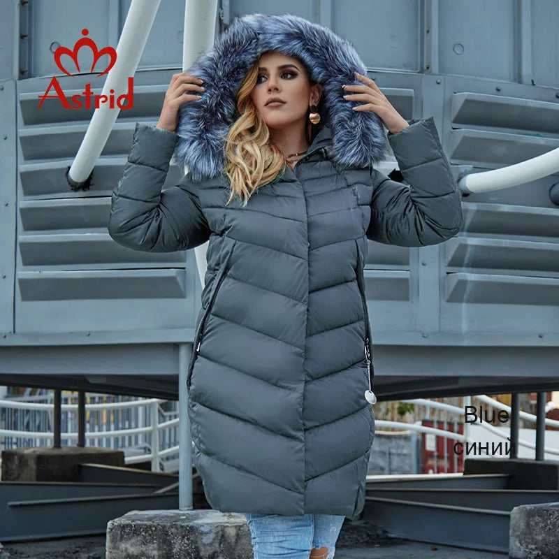Astrid 2022 Winter new arrival down jacket women with a fur collar loose clothing outerwear quality women winter coat FR-2160