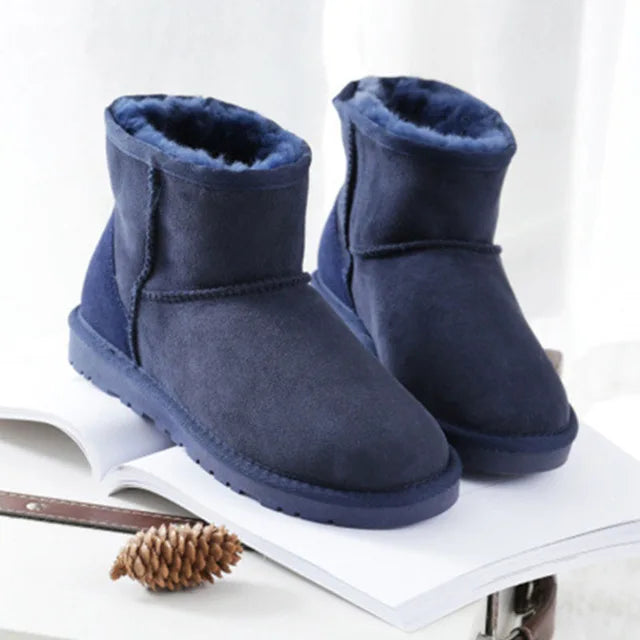 Snow Boots Women Waterproof Australia Winter Warm Shoes Non-slip Rubber Sole 100% Genuine Cowhide Leather Big Size Wholesale