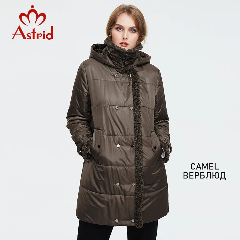 Astrid 2022 winter jacket women Fur collar faux Fur tops Fashion Oversize parkas Women's coat Windproof parka Hooded  AT-10057