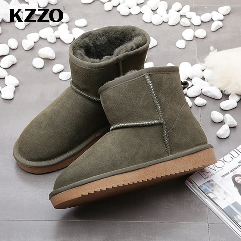 Snow Boots Women Waterproof Australia Winter Warm Shoes Non-slip Rubber Sole 100% Genuine Cowhide Leather Big Size Wholesale