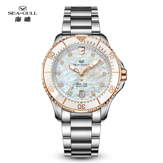Seagull Lady Watches Sports Luxury Mother of Pearl Dial 30Bar Waterproof Wristwatch Outdoor Women Clock Ocean Series Pro 1211