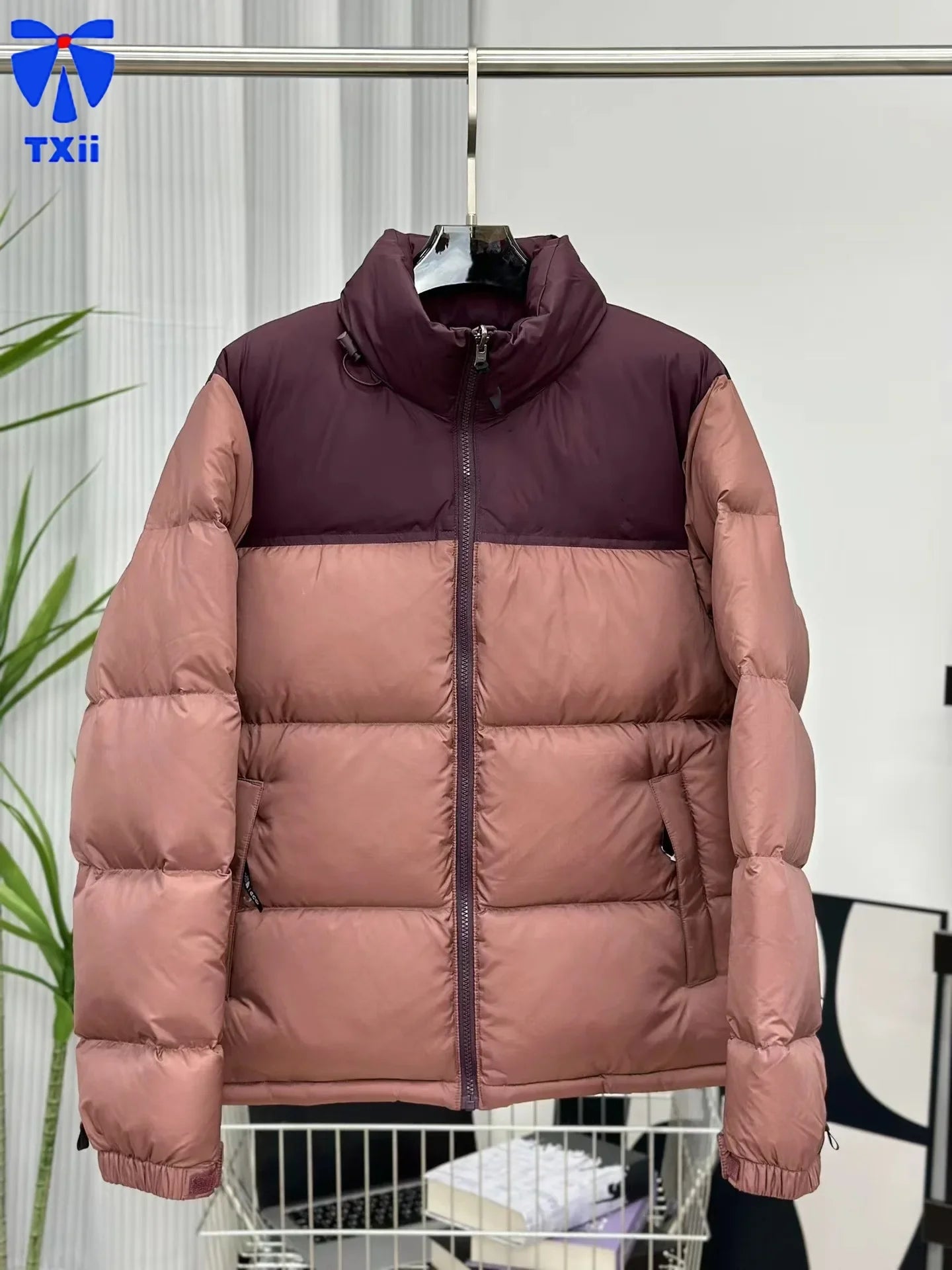 TXii New High Quality Face 1996  Down Jacket Winter Warmth And Windproof 700 Thick Color Matching  Goose Down Bread Jacket