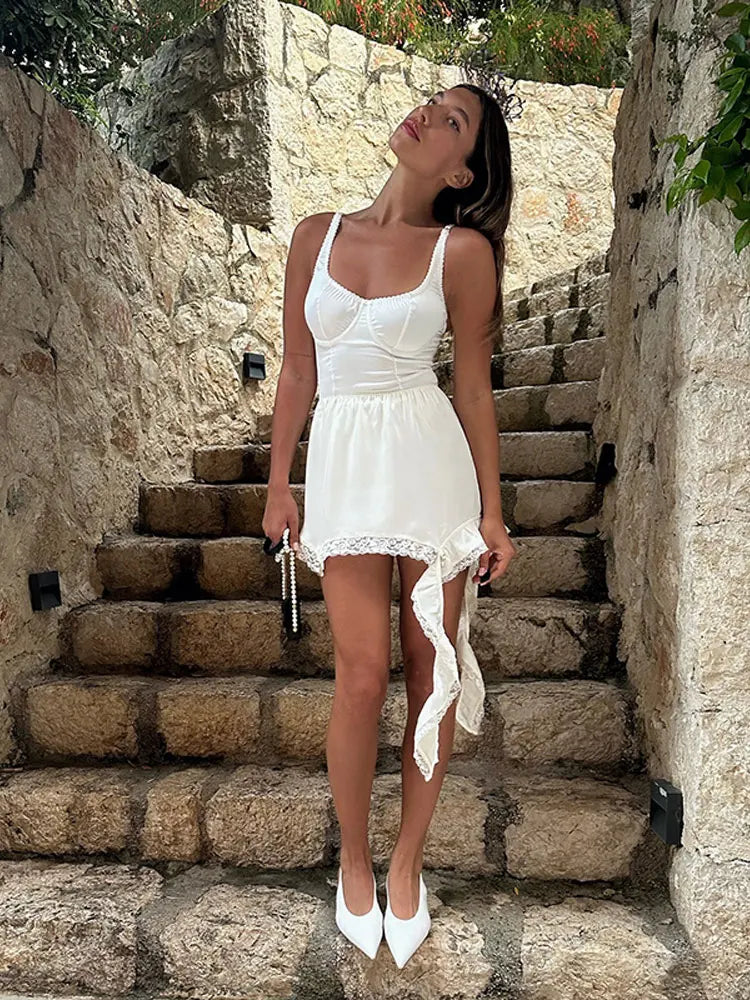 Sexy Satin Slim Corset Rompers Women Solid Sleeveless Backless V-neck Short Jumpsuit Female 2025 Summer Lady Party Club Bodysuit