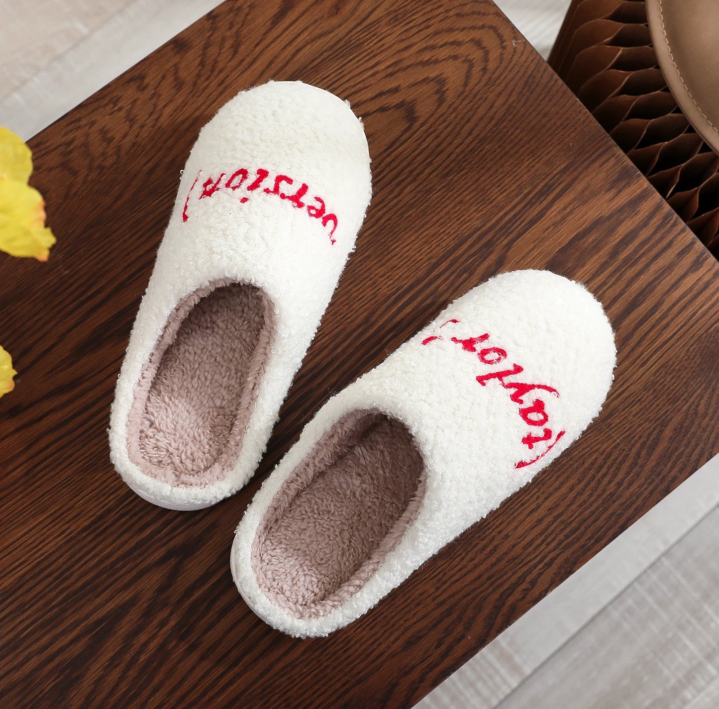 Winter home home tapors version pattern cotton slippers non-slip thick-soled wool cotton slippers
