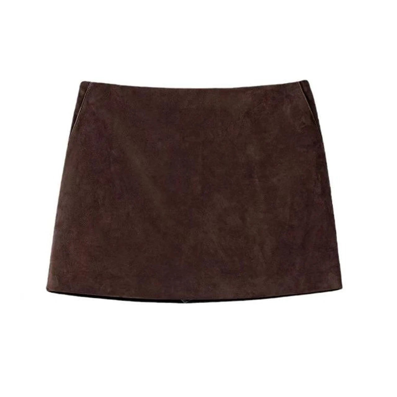 Suede Leather Mini Skirt for Women 2025 Spring Chic Sexy Slimming  A-line Pocket Micro Jupe Mujer Streetwear Show Long Leg Saias
