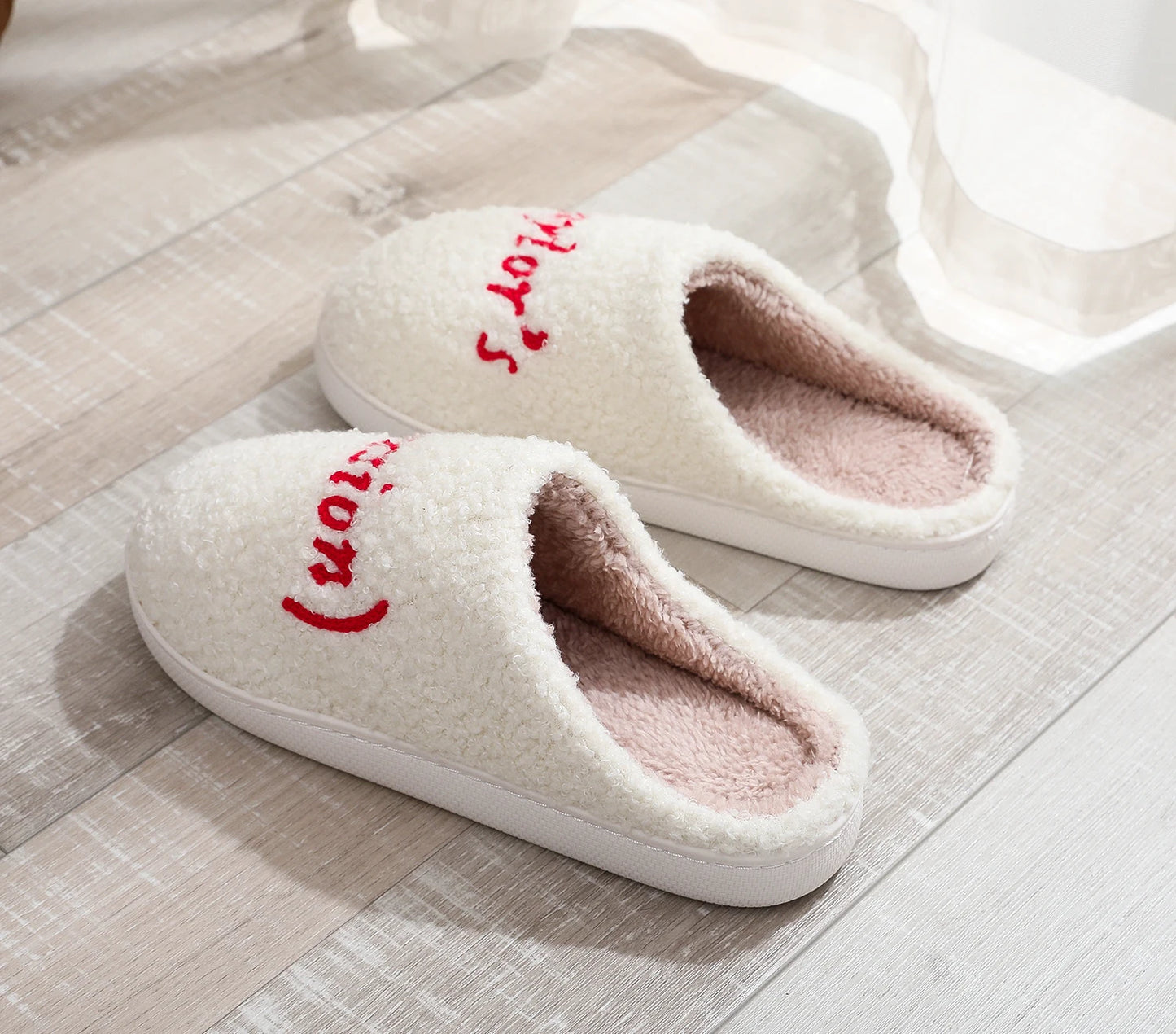 Winter home home tapors version pattern cotton slippers non-slip thick-soled wool cotton slippers