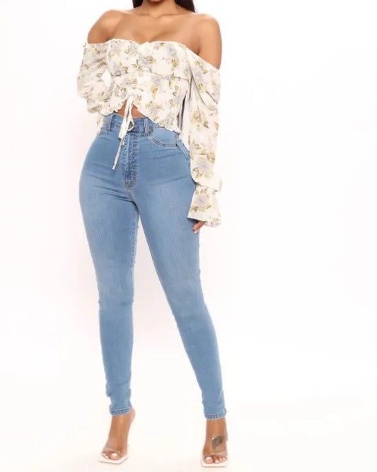 Denim Pencil Pants Jeans Women Streetwear 2025 Skinny Stretch High Waist Washed Pockets Basis Ankle Length Trousers Distressed