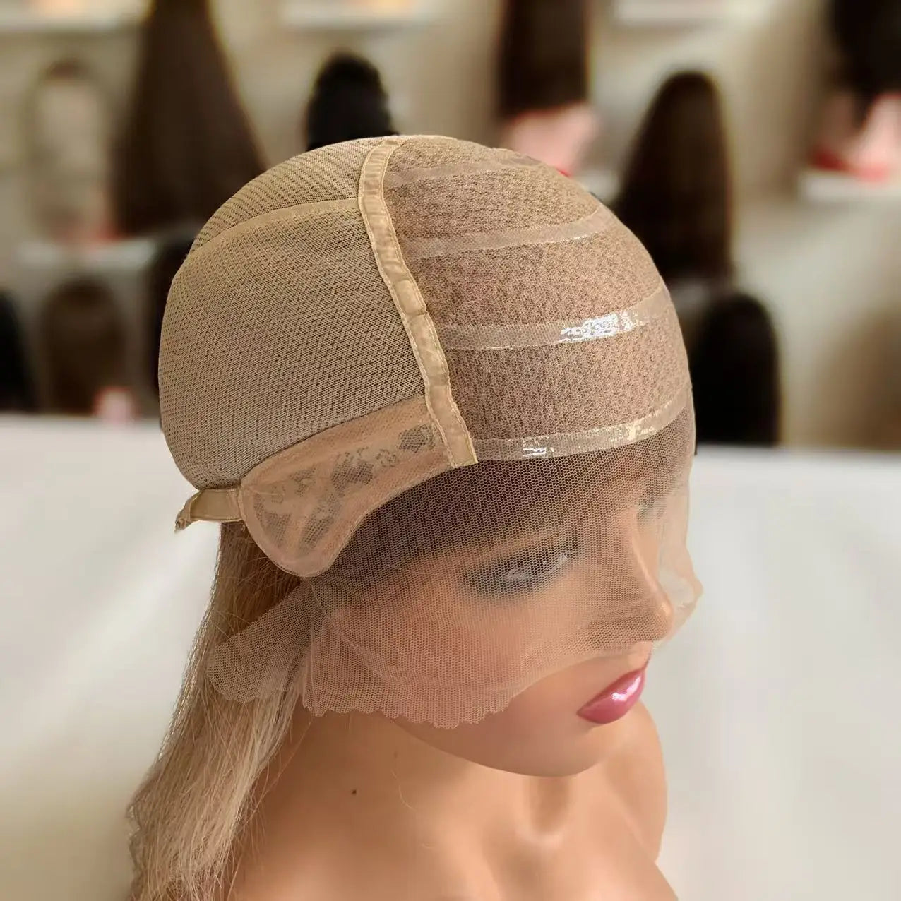 Silk Top Silicone Cap Medical Gluless Wig Ash Blonde Color Replacement European Human Hair For Alopecia Or Cancer