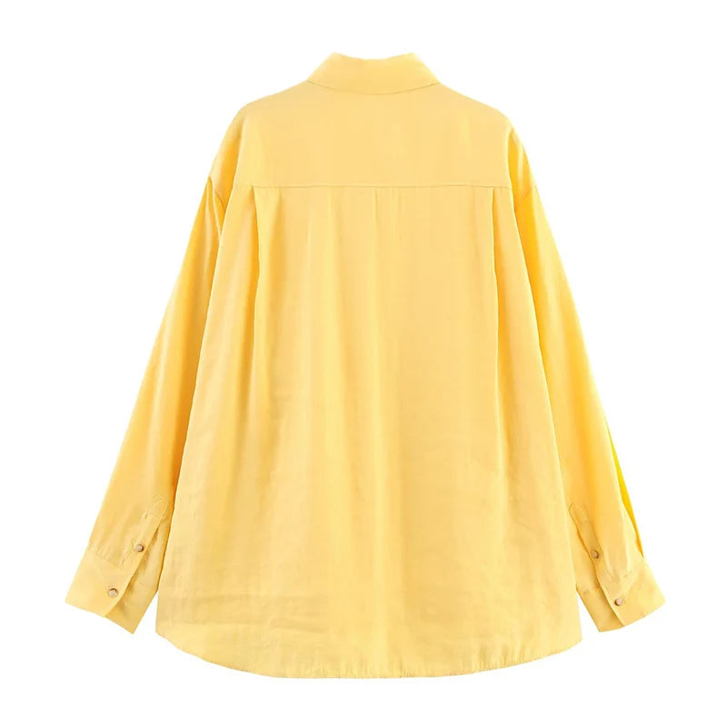 Autumn Turn-down Collar Long Sleeved Single Breasted Poplin Shirts Women Versatile Blouses Female Casual Loose Tops 2025 New