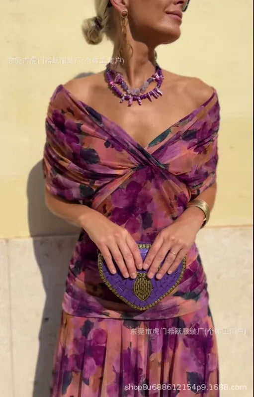 Sexy Slanted Shoulders And Rotator Sleeves Dress For Women Autumn Fashion Smudge Casual Party Hip-pack Evening Dresses Female