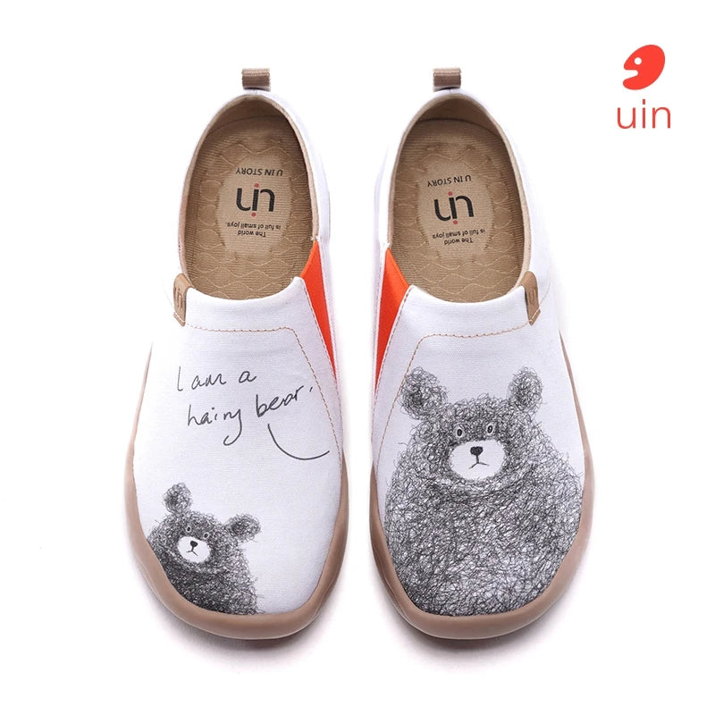 UIN Women's Casual Shoes Painted Walking Slip On Lightweight Loafers Comfortable Canvas Fashion Sneakers