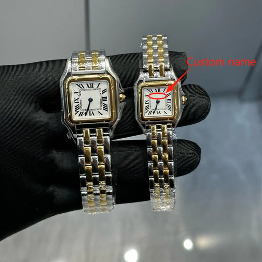 Custom 1:1 Small size Women Mini Watch Luxury Brand Business Gold Stainless Steel Ladies Fashion Quartz Watches Female Clock