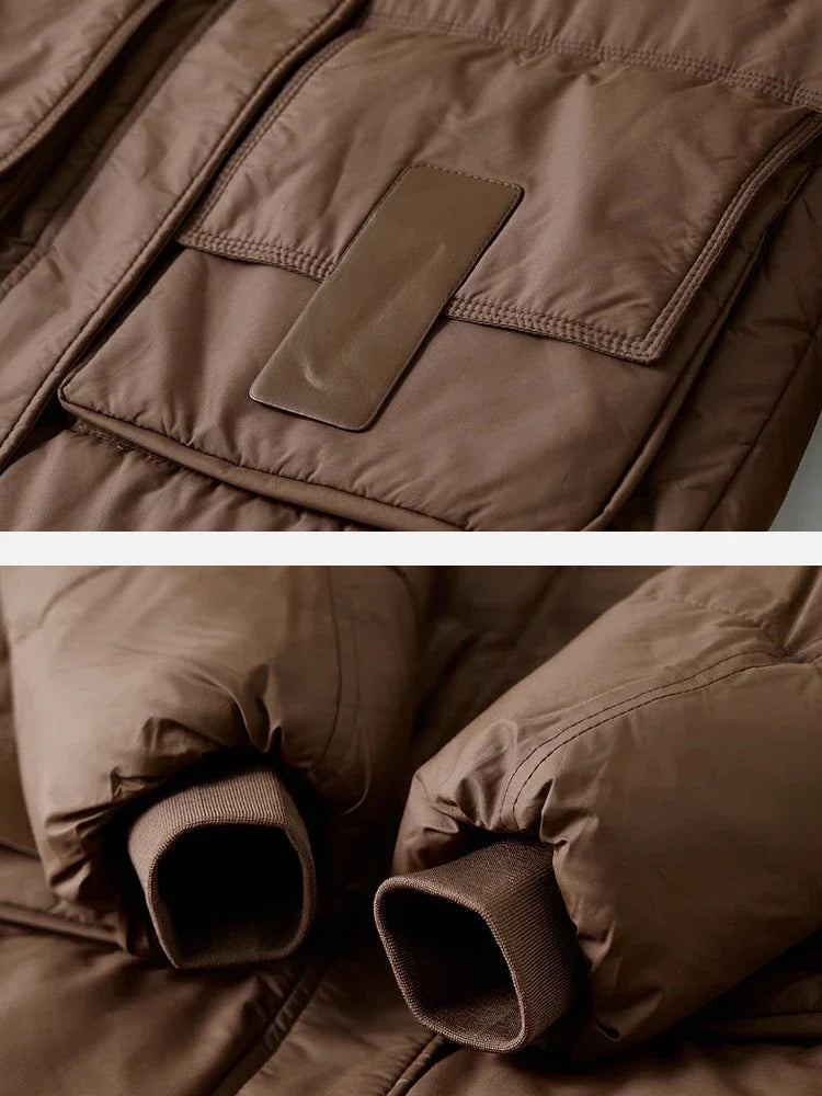 SENTUBILA Straight Hooded Parkas Women Winter 2025 Thick Solid Oversized Cotton Coat Casual Mid-length Outwear Female W44M57388