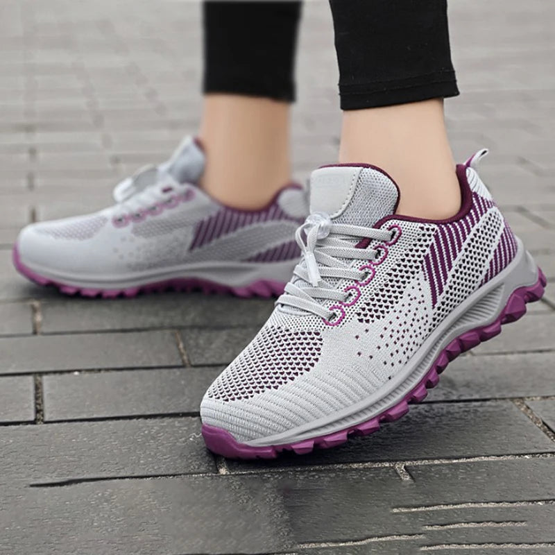2025 Women Sneakers Fashion Platform Lace Up Casual Sports Shoes Comfortable Running Ladies Vulcanized Shoes Female Footwear