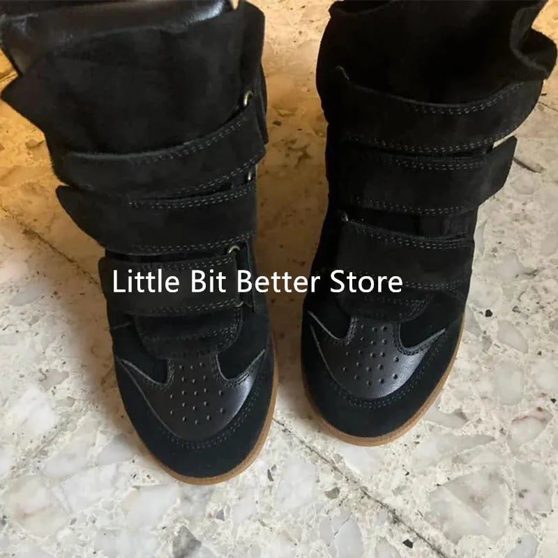 Autumn Winter Luxury Brand Design Women Ankle Boots Fashion Height Increasing Casual Shoes Leather Women Motorcycle Boots 2026