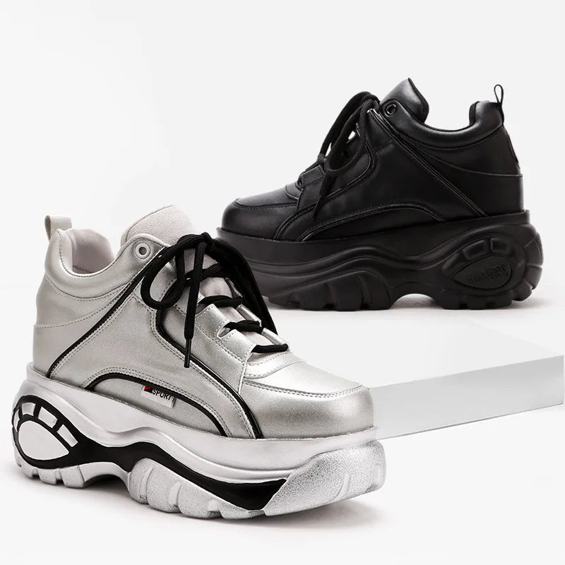 Spring new sports shoes, casual sponge cake shoes, thick soled, low cut, high height inside, celebrity women's shoes