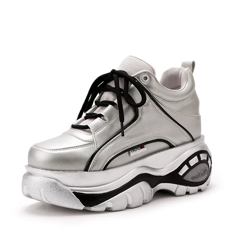 Spring new sports shoes, casual sponge cake shoes, thick soled, low cut, high height inside, celebrity women's shoes