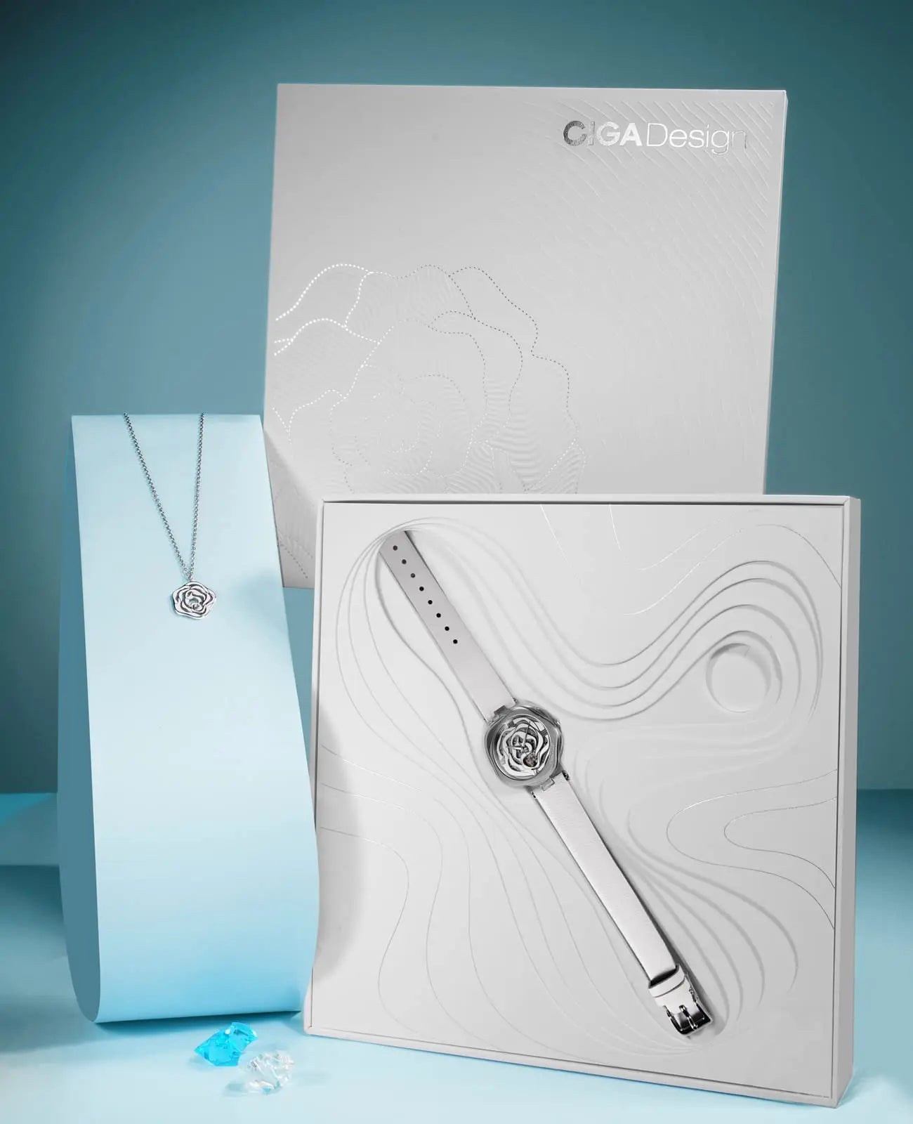 CIGA Design Automatic Watches for Women Denmark Rose Skeleton Mechanical / Japan Quartz Wristwatch Lady Elegant Wrist Timepiece