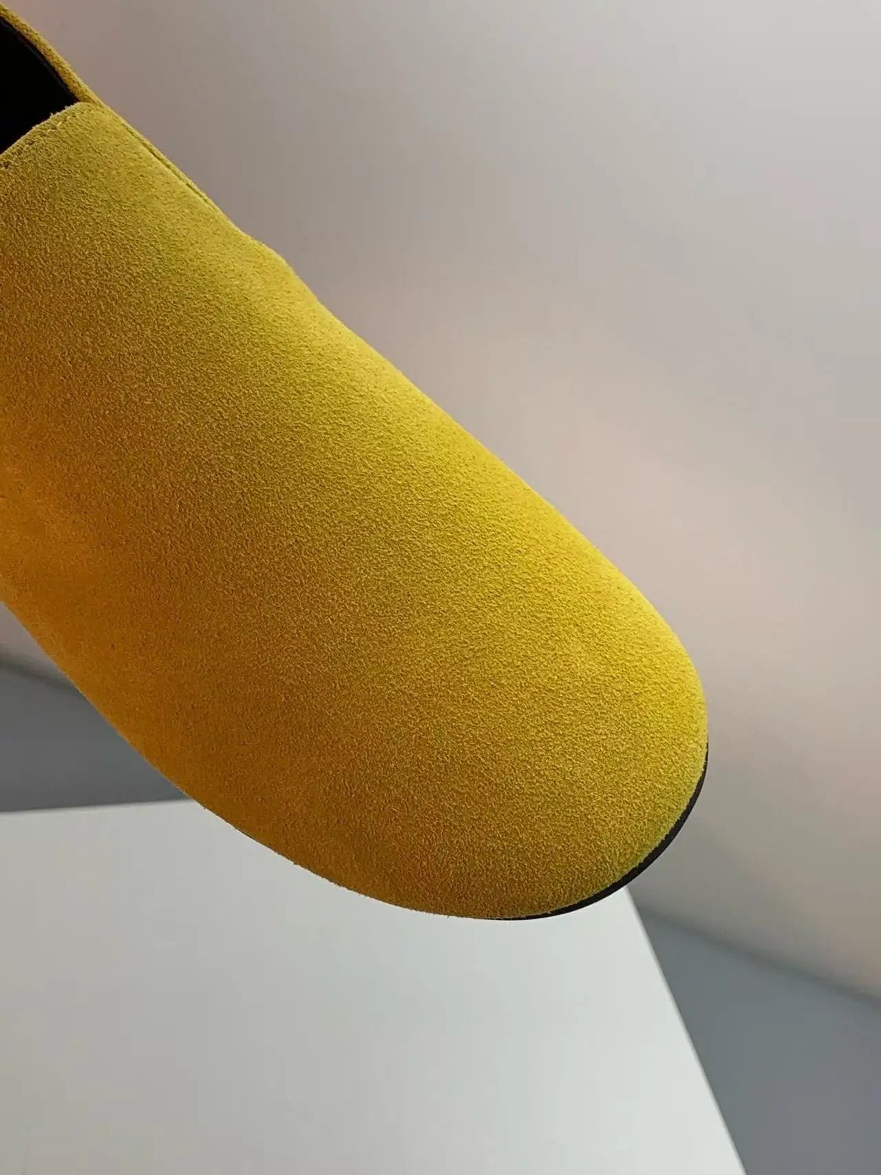 L2517  Slip-On Rubber Sole Loafers Old Money Casual Style Susde Genuine Leather Solid Shoes For Women 2025 New Spring