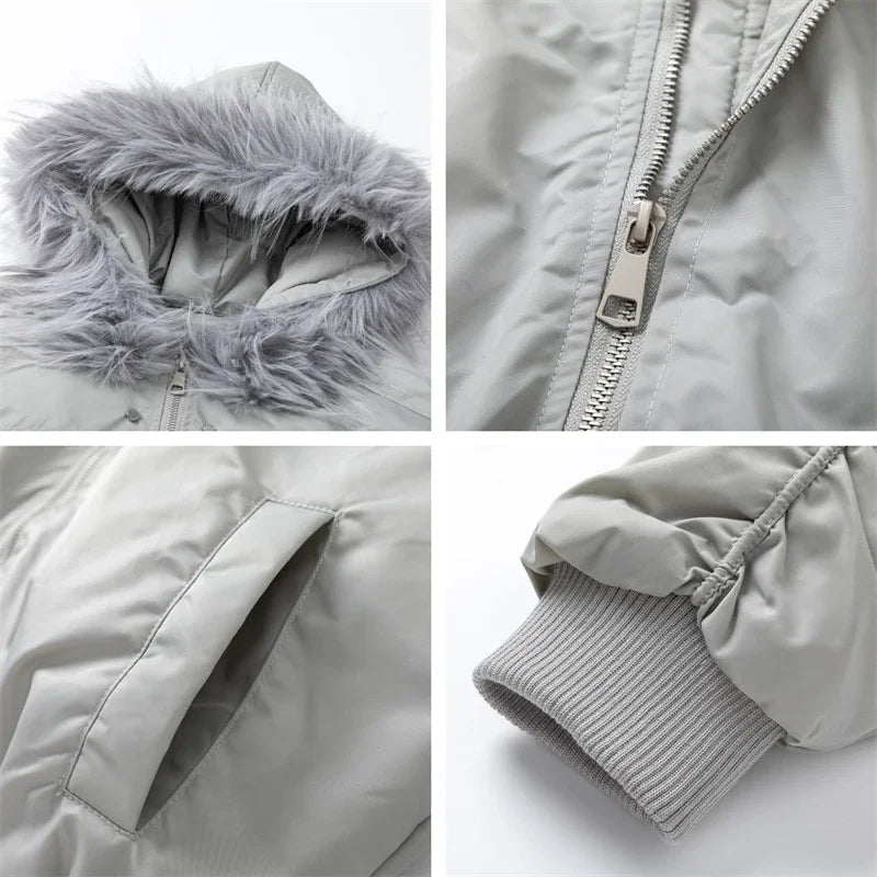 Women's Winter Down Jacket with Hood Female Winter 2024 Lightweight Padded Women Short Down Padding Jacket with Fur for Women