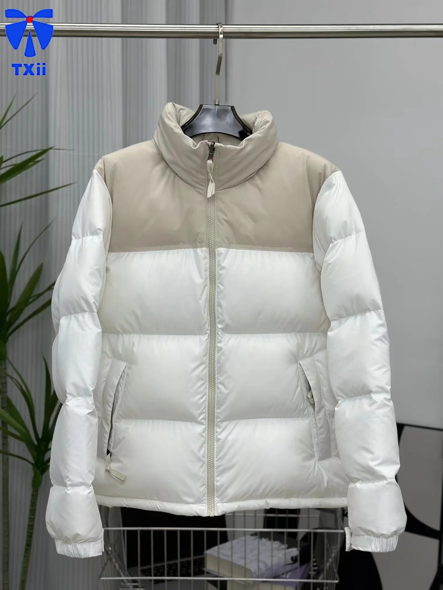 TXii New High Quality Face 1996  Down Jacket Winter Warmth And Windproof 700 Thick Color Matching  Goose Down Bread Jacket