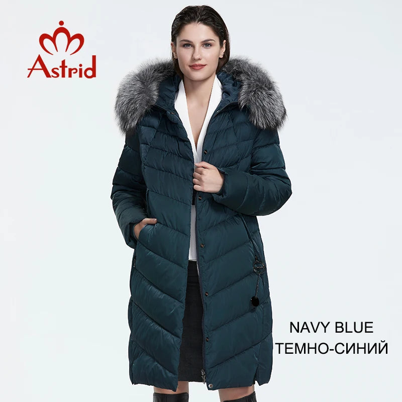 Astrid 2022 Winter new arrival down jacket women with a fur collar loose clothing outerwear quality women winter coat FR-2160