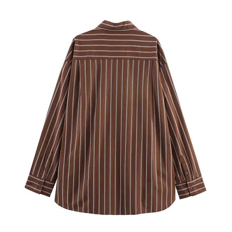 Autumn Turn-down Collar Long Sleeved Single Breasted Poplin Shirts Women Versatile Blouses Female Casual Loose Tops 2025 New