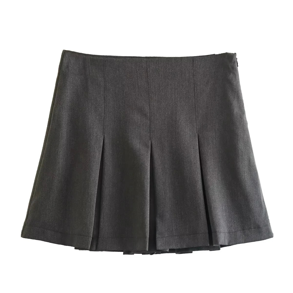 KONDALA 2025 Fall Winter Women Casual Tierred Mini Skirts Fashion Vintage Solid High Wasit Ruffles Pleated Sexy Shorts Skirts
