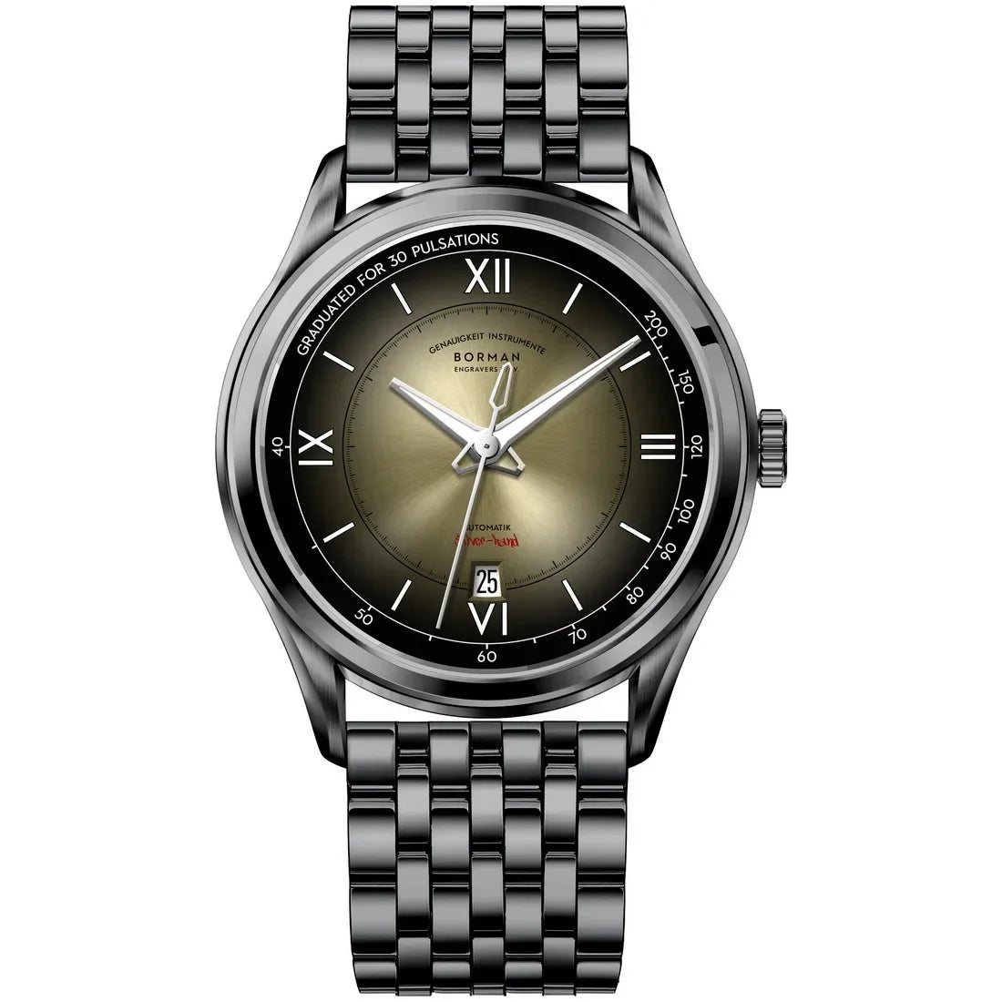 Borman Mens Automatic Watches Luxury Male Dress Watch Mechanical Wristwatch Fashion Waterproof Sapphire Gradient Dial Auto Date