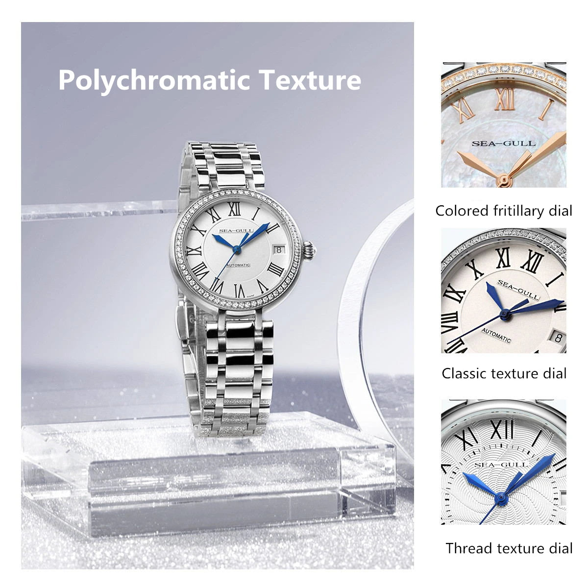 2023 Seagull Ladies Watch Automatic Mechanical Wristwatch Ultra-Thin Casual Simple Roman Holiday Sapphire Women Watch 816.417L