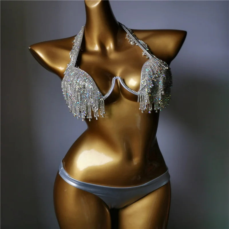 2022 venus vacation new style rhinestone bikini mature women swimwear diamond bling  bathing suit beachwear siamese stones biki
