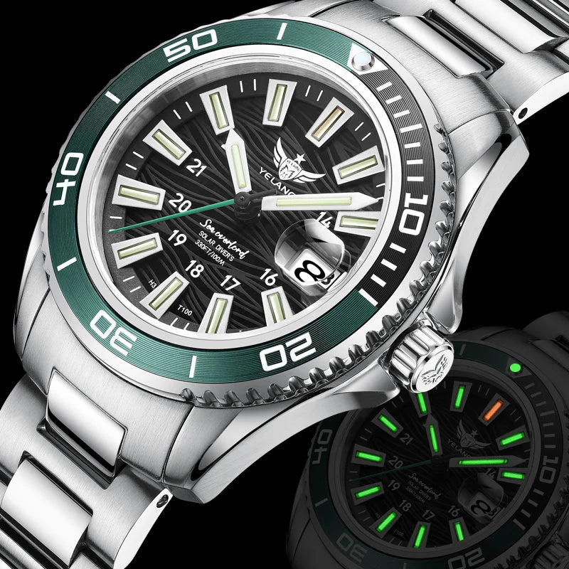 Yelang V1214 woman watch Japan VS43 Eco-Drive Solar watch 36mm Women Fashion Sapphire swiss luminous 100M Waterproof Watch