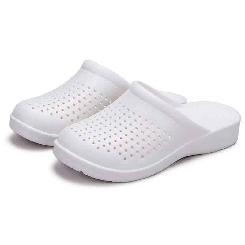 2025 Eva Soft Sole Doctor Nurse Slippers Women Lightweight Hollow Out Platform Slides Woman Solid Non Slip Beach Flip Flops 41