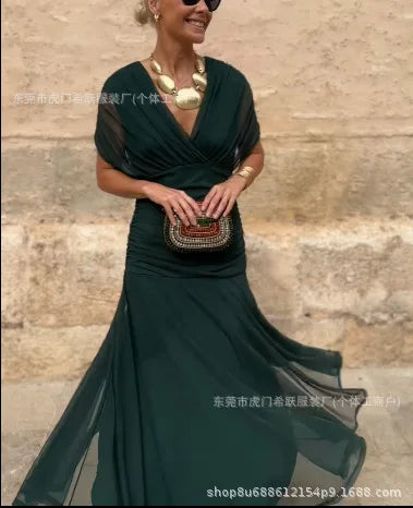 Sexy Slanted Shoulders And Rotator Sleeves Dress For Women Autumn Fashion Smudge Casual Party Hip-pack Evening Dresses Female