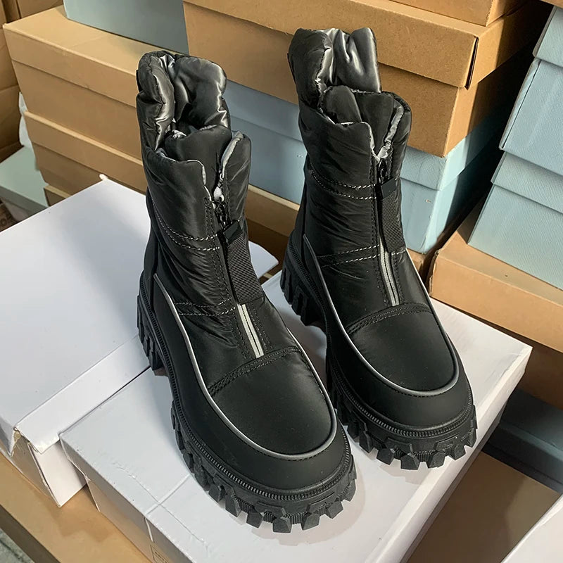 2024 Winter Snow Boots Women Plus Velvet Thickened Cold-resistant Warm Cotton Shoes Waterproof Non-slip Thick Sole