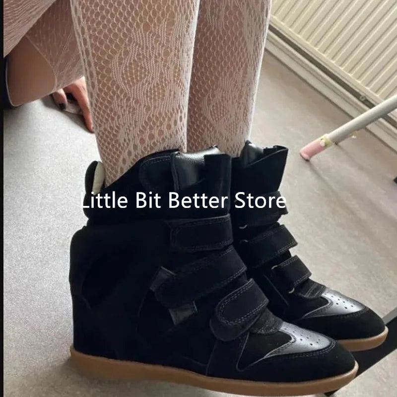 Autumn Winter Luxury Brand Design Women Ankle Boots Fashion Height Increasing Casual Shoes Leather Women Motorcycle Boots 2026