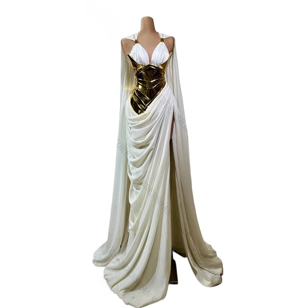 Chic Special Evening Dresses With Side Slit Sleeveless Party Dresses For Women Vestidos Para Mujer