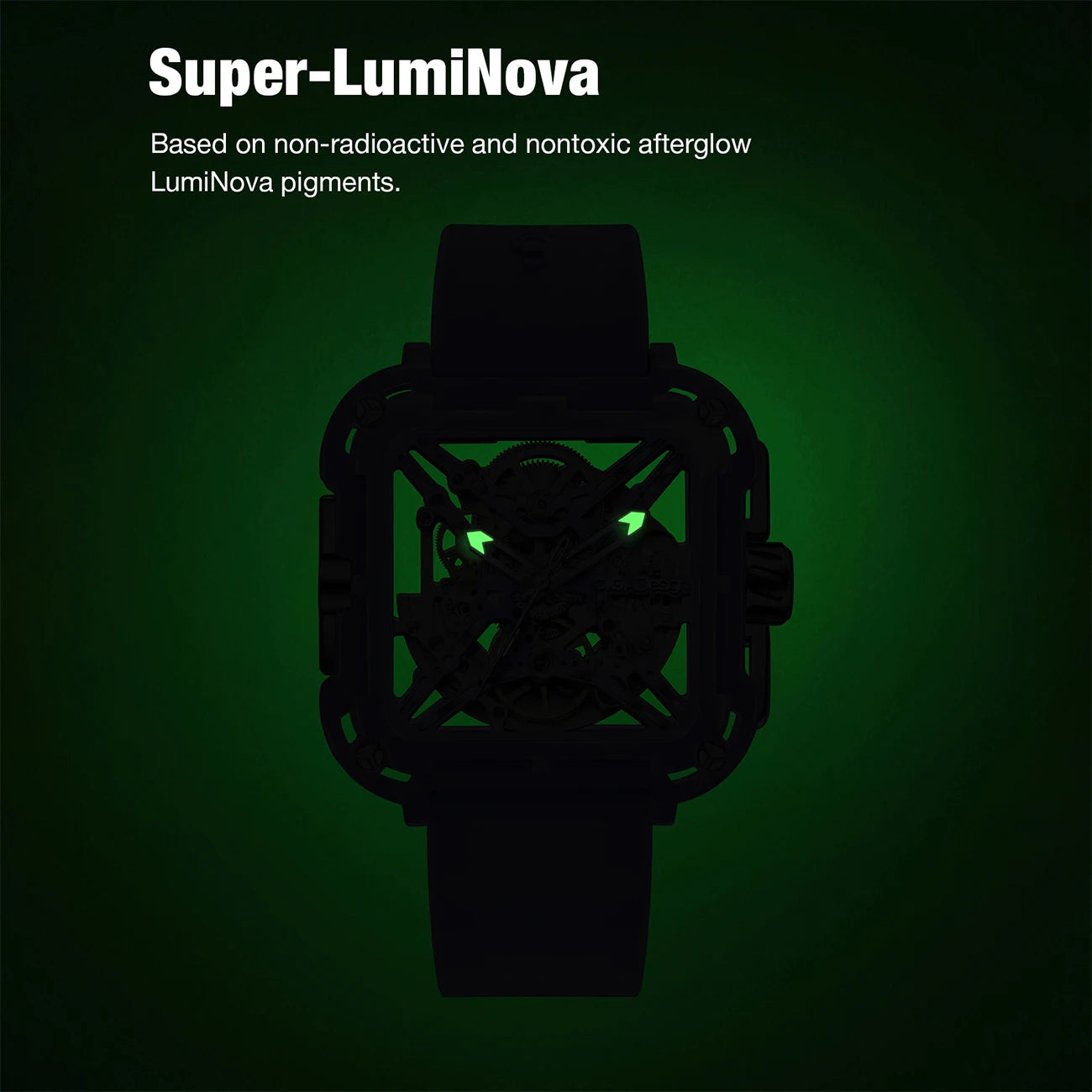 CIGA Design X Series Automatic Movement Couple Watches for Men Women White Ceramic Luminous Skeleton Mechanical Wristwatches