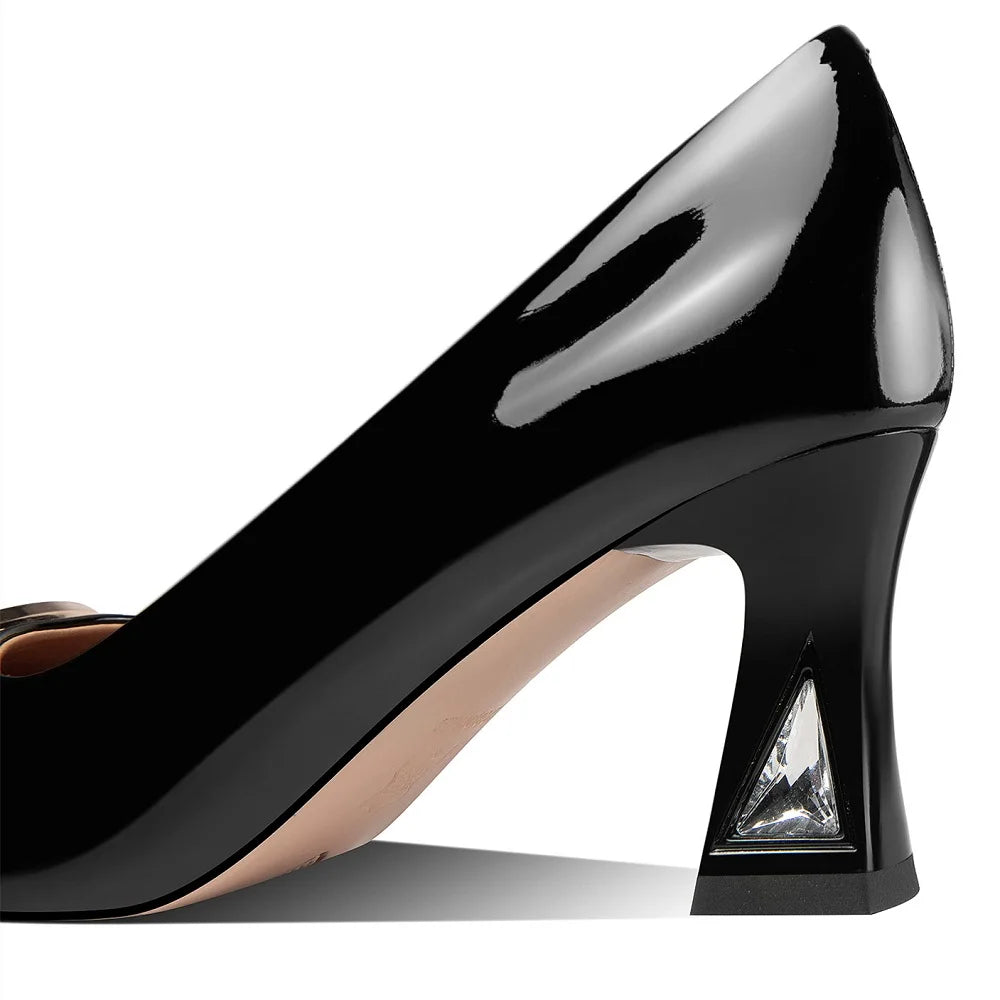 【JOCHEBED HU】Women's Solid Color Genuine Leather Sexy Shallow Mouth Matching Women's Pointed Shoes 34-40 Comfortable Outdoor