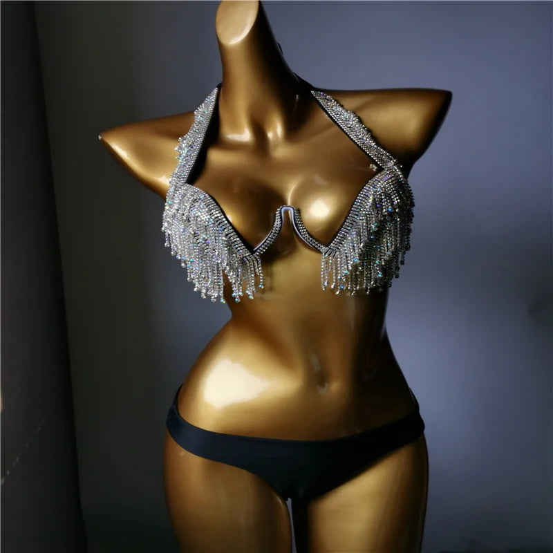 2022 venus vacation new style rhinestone bikini mature women swimwear diamond bling  bathing suit beachwear siamese stones biki